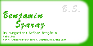 benjamin szaraz business card